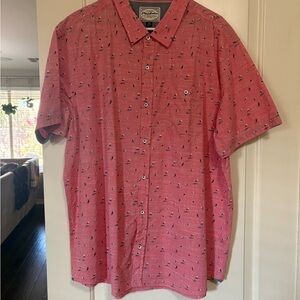 Casual Red Button Down Shirt for Men